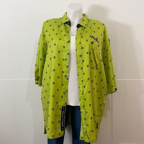 Phat Farm Logo Printed Button Down Top - Picture 1 of 4